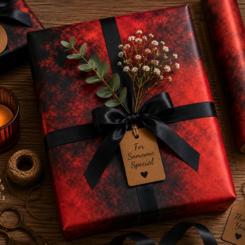 Red Ash Silence Wrapping Paper Sheets