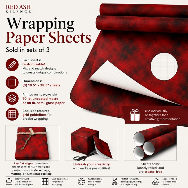Red Ash Silence Wrapping Paper Sheets (Creator Uploaded)