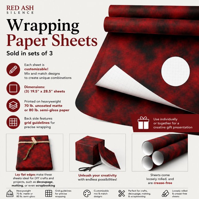 Red Ash Silence Wrapping Paper Sheets (Creator Uploaded)