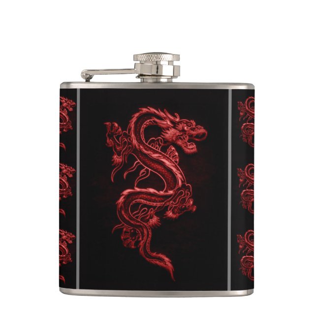 Red Asian Dragon Flask (Front)