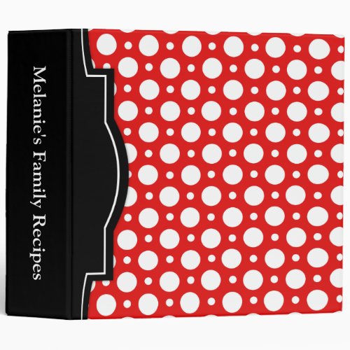 Red Assorted Polka Dots 2 Recipe Binder