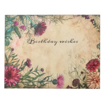 Red Aster Birth flower September Floral Frame