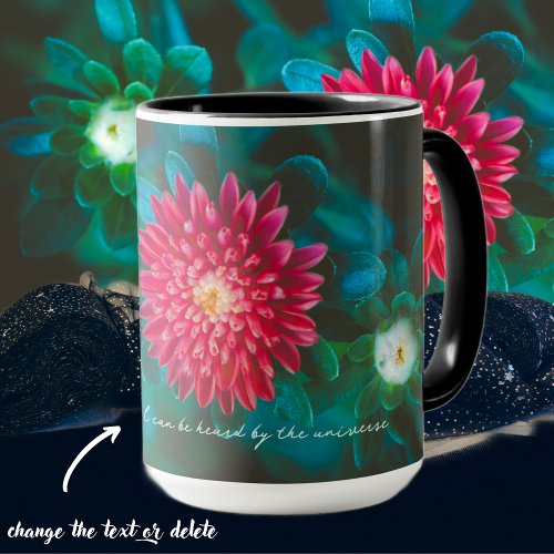 Red aster flower mug