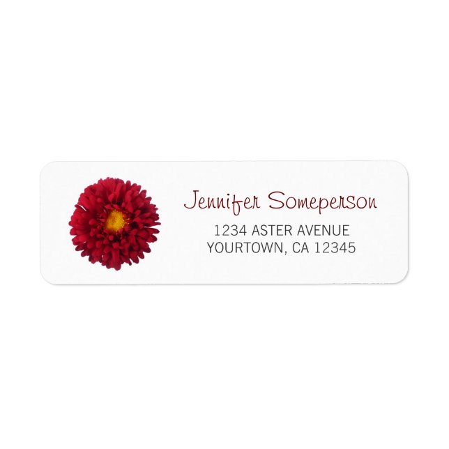 Red Aster Label (Front)