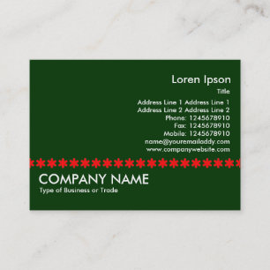 Red Asterisk Line - Dark Green Business Card