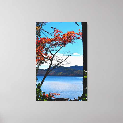 Red at Jordan Pond Diptych Canvas Print