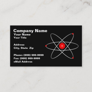 Red Atom Against a Black Background Business Card