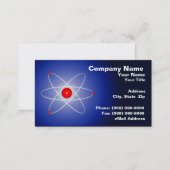 Red Atom Against a Blue Graduated Background Business Card (Front/Back)
