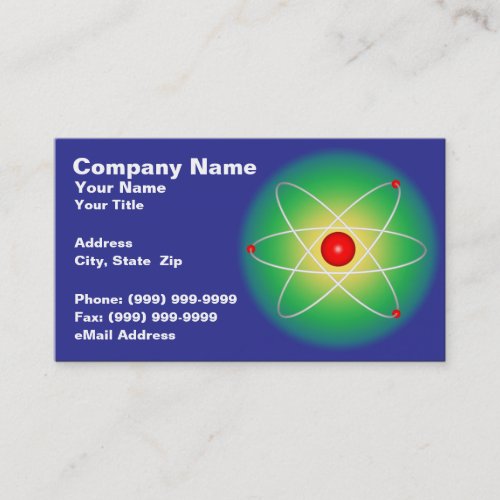 Red Atom Against a Graduated Background Business Cards