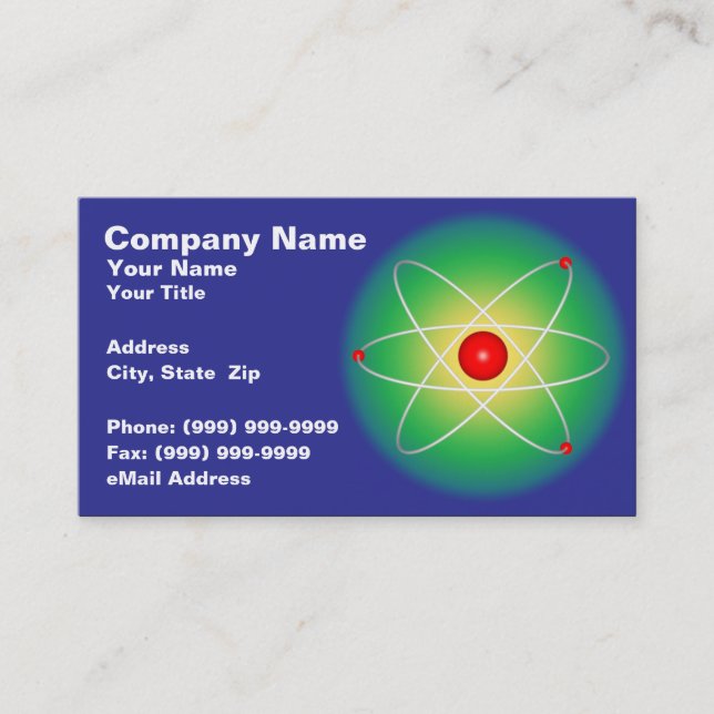 Red Atom Against a Graduated Background Calling Card (Front)