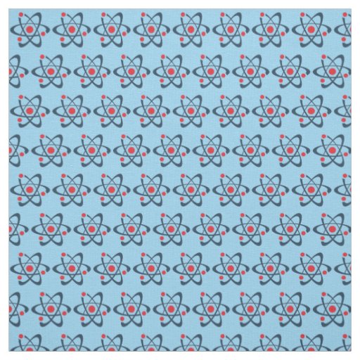 Red Atoms Tiled Design Fabric