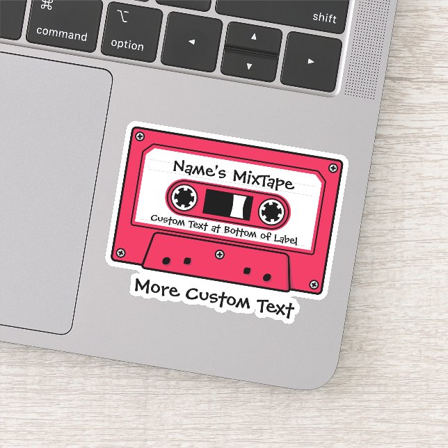 Red Audio Cassette Tape Sticker (Detail)