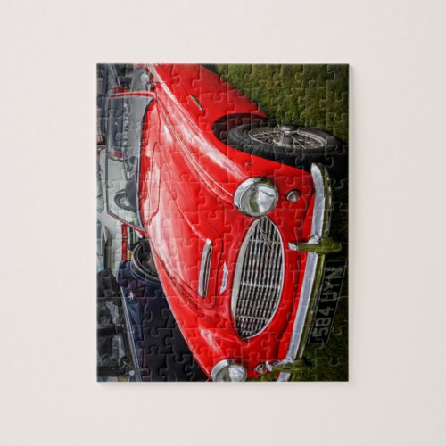 Red Austin Healey 3000 classic car Jigsaw Puzzle