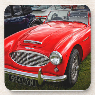 Red Austin Healey 3000 classic sports car Beverage Coaster