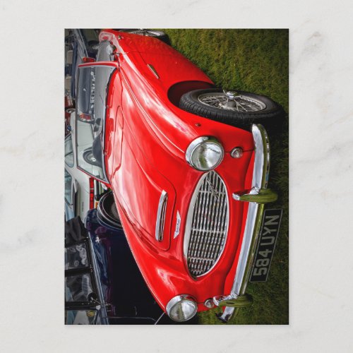 Red Austin Healey 3000 classic sports car Postcard