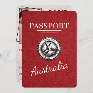 Red Australia Passport Save The Date