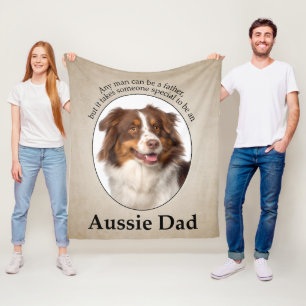 Red Australian Shepherd Dad Fleece Blanket