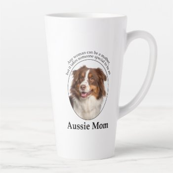 Red Australian Shepherd Mom Latte Mug by ForLoveofDogs at Zazzle