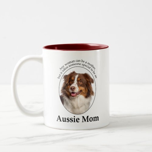 Red Australian Shepherd Mom Two_Tone Coffee Mug