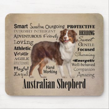 Red Australian Shepherd Traits Mouse Pad by ForLoveofDogs at Zazzle
