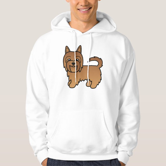 Red Australian Terrier Cute Cartoon Dog Hoodie (Front)