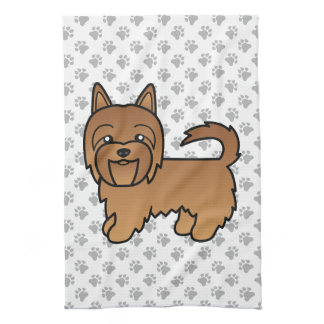 Red Australian Terrier Cute Cartoon Dog Kitchen Towel