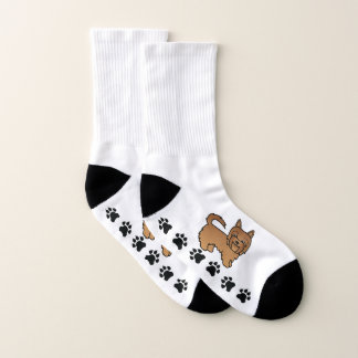 Red Australian Terrier Cute Cartoon Dog Socks