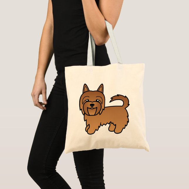 Red Australian Terrier Cute Cartoon Dog Tote Bag (Front (Product))