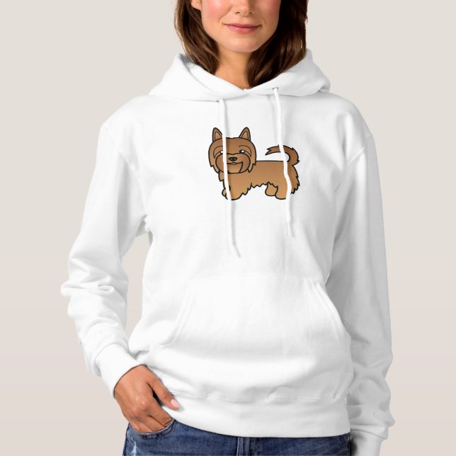 Red Australian Terrier Dog Illustration Hoodie (Front)