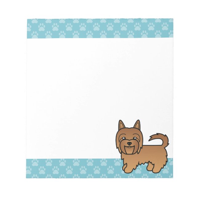 Red Australian Terrier Dog Illustration Notepad (Front)