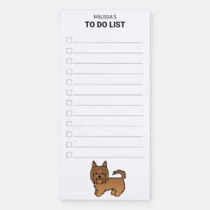 Red Australian Terrier To Do List Magnetic Notepad