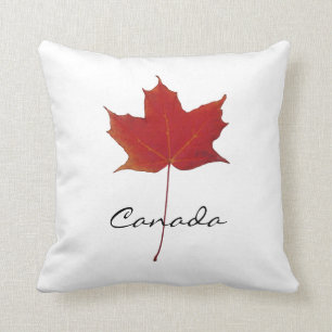 Red autumn canadian maple leaf - Canada Throw Pillow