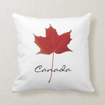 Red Autumn Canadian Maple Leaf - Canada Throw Pillow by hutsul at Zazzle