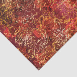 Red Autumn Ephemera Pattern Tissue Paper