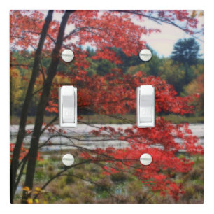 Red Autumn Foliage Marsh Orton Effect Light Switch Cover