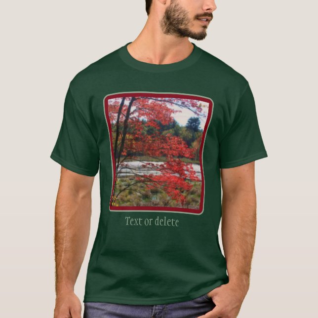 Red Autumn Foliage Marsh Personalized T-Shirt (Front)