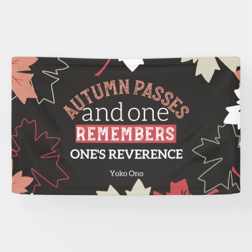 Red Autumn Inspirational Quotes Black Banner