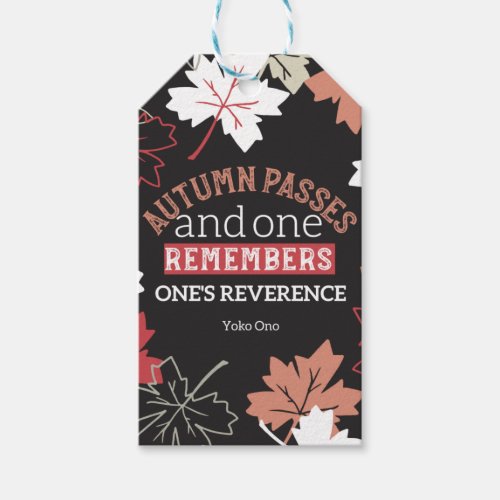 Red Autumn Inspirational Quotes Black H Gift Tags