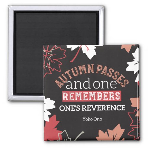 Red Autumn Inspirational Quotes Black Magnet