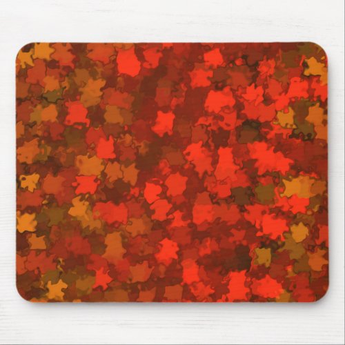 Red Autumn Leaves Camo Mouse Pad