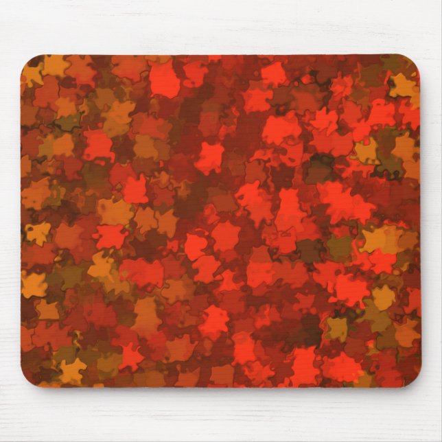Red Autumn Leaves Camo Mouse Pad (Front)