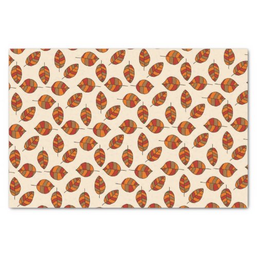 Red Autumn Leaves Graphical Leaf Pattern Tissue Paper