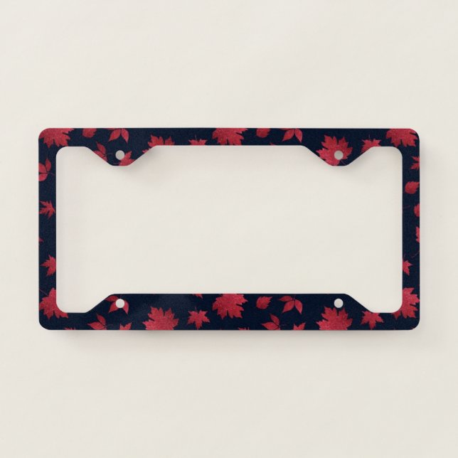 Red Autumn Leaves License Plate Frame (Front)