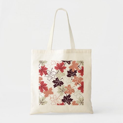 Red Autumn Leaves Pattern White Tote Bag