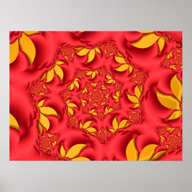 Red Autumn Leaves Poster (Front)