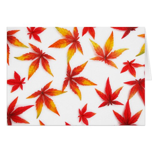 Red Autumn Maple Leaves Cards (Front Horizontal)