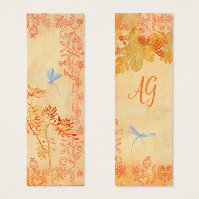 Red Autumn Personalized  Bookmark (Front & Back)
