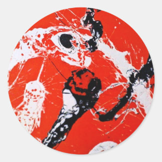 RED AVIATOR CLASSIC ROUND STICKER