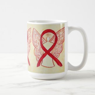 Red Awareness Ribbon Angel Art Mug