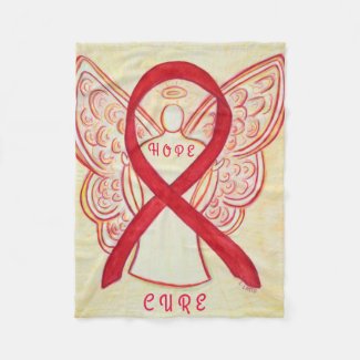 Red Awareness Ribbon Angel Blood Cancer Blanket